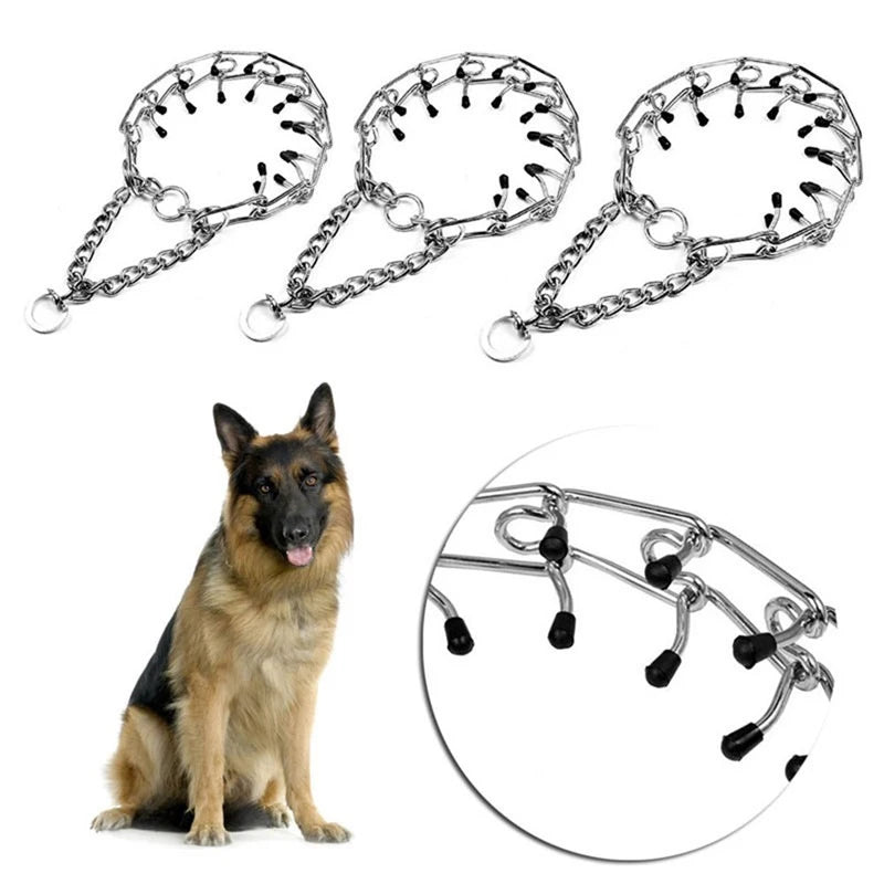 Pinch with Rubber Tips Adjustable Detachable Dog Choke Collar - PeticaDeals