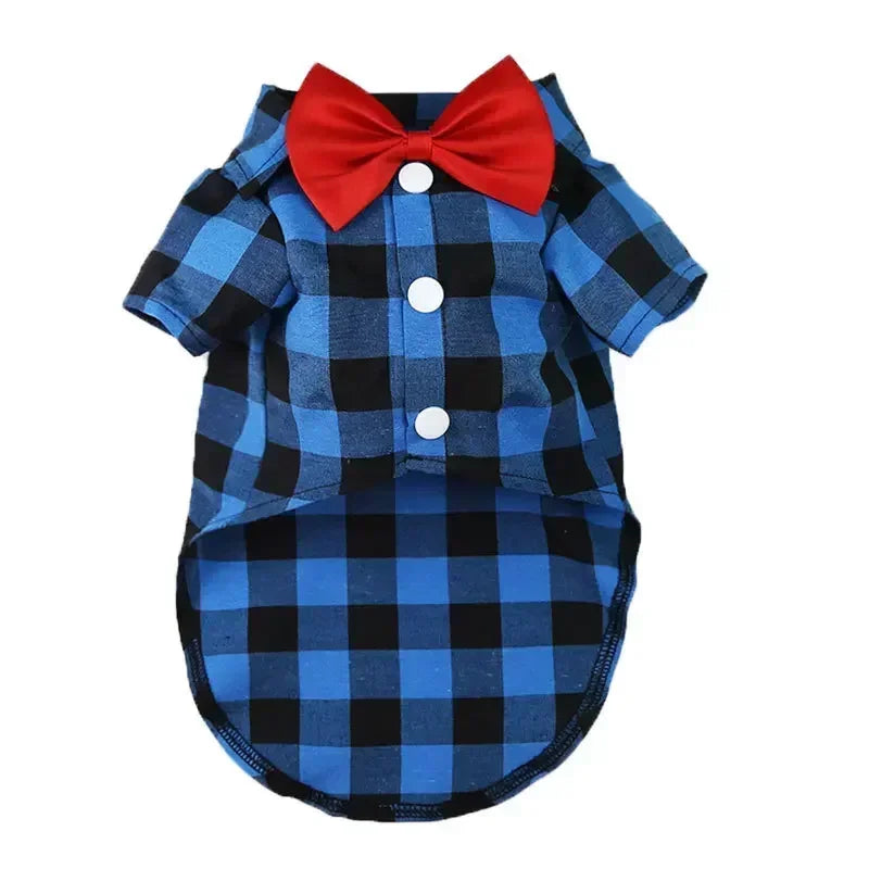 Plaid Striped Shirt Wedding Dress - PeticaDeals