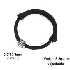 Punk Dog Pet Paws Charm Bracelet for Women & Men Adjustable Black Rope Cord Bracelets - PeticaDeals
