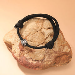 Punk Dog Pet Paws Charm Bracelet for Women & Men Adjustable Black Rope Cord Bracelets - PeticaDeals
