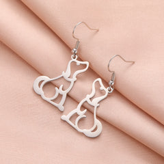 Puppy Dog Ear Hook Drop Statement Earring for Girl Stainless Steel Gold Color Jewelry - PeticaDeals