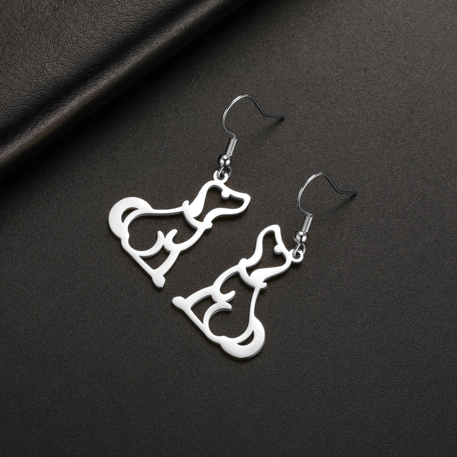 Puppy Dog Ear Hook Drop Statement Earring for Girl Stainless Steel Gold Color Jewelry - PeticaDeals