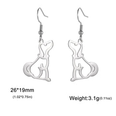 Puppy Dog Ear Hook Drop Statement Earring for Girl Stainless Steel Gold Color Jewelry - PeticaDeals