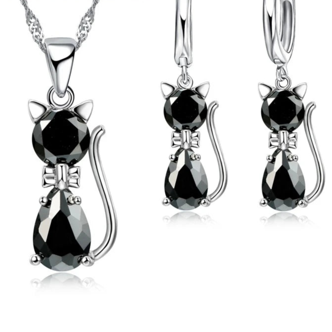 Real 925 Sterling Silver Color Jewelry Sets Shining Austrian Crystal for Women - PeticaDeals
