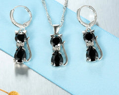 Real 925 Sterling Silver Color Jewelry Sets Shining Austrian Crystal for Women - PeticaDeals