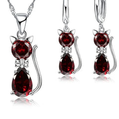 Real 925 Sterling Silver Color Jewelry Sets Shining Austrian Crystal for Women - PeticaDeals