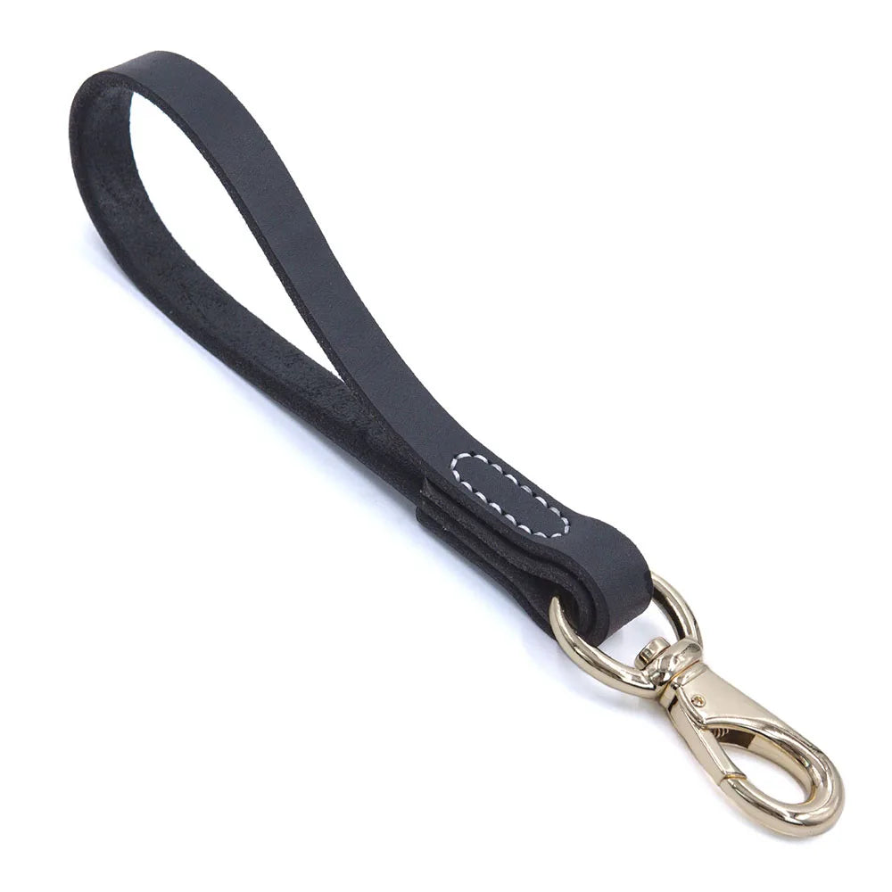 Real Leather Dog Leash 30/50cm Short Dog Leash Genuine Leather Traffic Lead - PeticaDeals