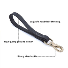 Real Leather Dog Leash 30/50cm Short Dog Leash Genuine Leather Traffic Lead - PeticaDeals
