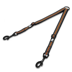 Reflective Nylon Double Dog Leash For Two Dogs Coupler No Tangle - PeticaDeals