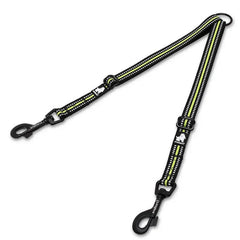 Reflective Nylon Double Dog Leash For Two Dogs Coupler No Tangle - PeticaDeals