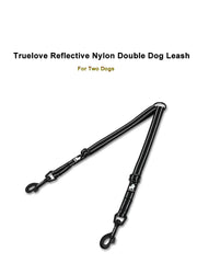 Reflective Nylon Double Dog Leash For Two Dogs Coupler No Tangle - PeticaDeals
