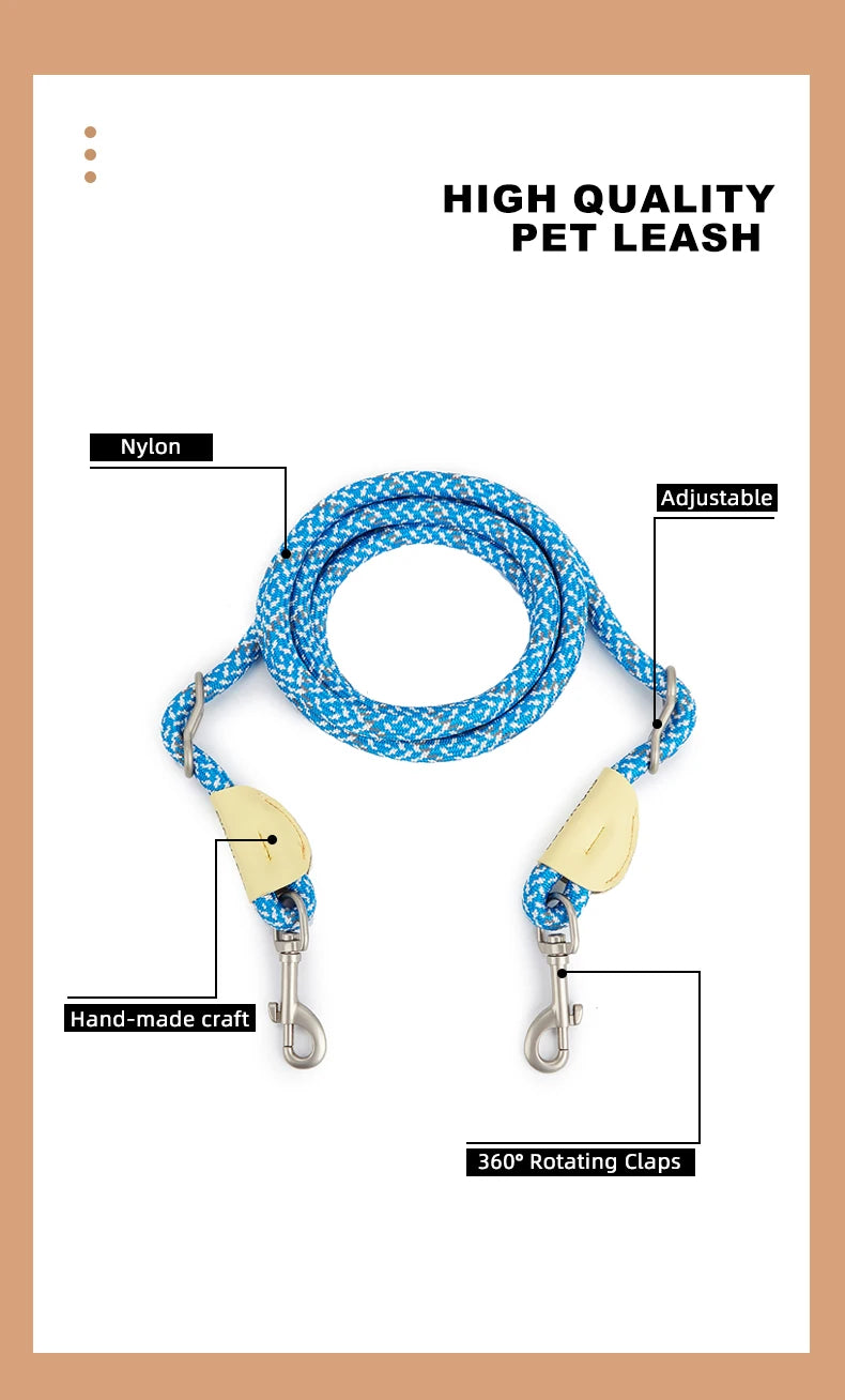 Reflective Series Dog Leash For Small Medium & Large - PeticaDeals