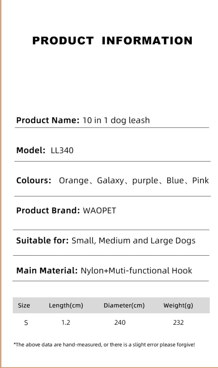 Reflective Series Dog Leash For Small Medium & Large - PeticaDeals