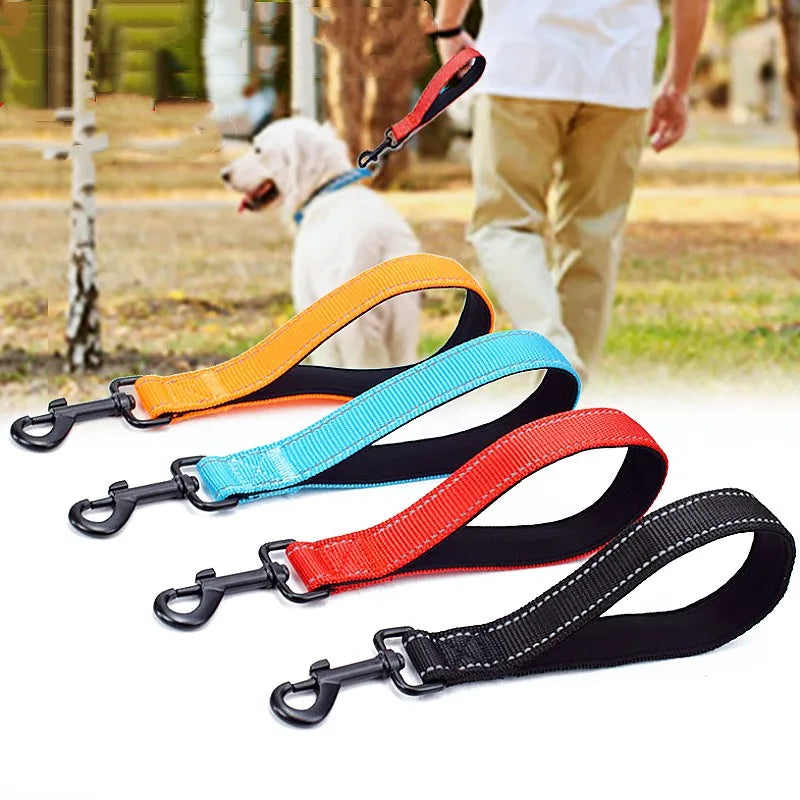 Reflective Short Leash for Medium Large Dog Walking Soft Padded Handle Dog Leashes Short Pet Chain - PeticaDeals