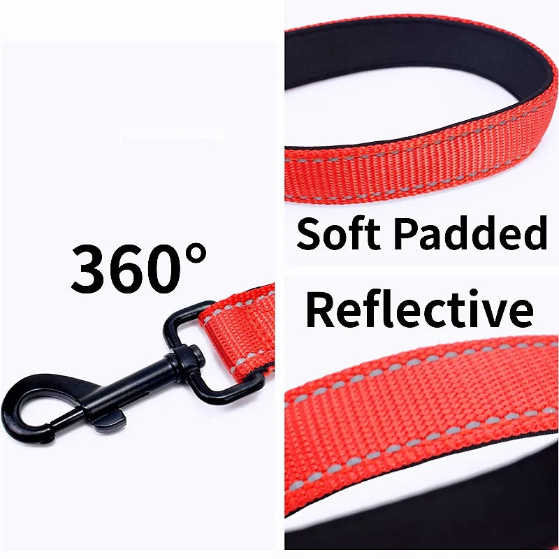 Reflective Short Leash for Medium Large Dog Walking Soft Padded Handle Dog Leashes Short Pet Chain - PeticaDeals