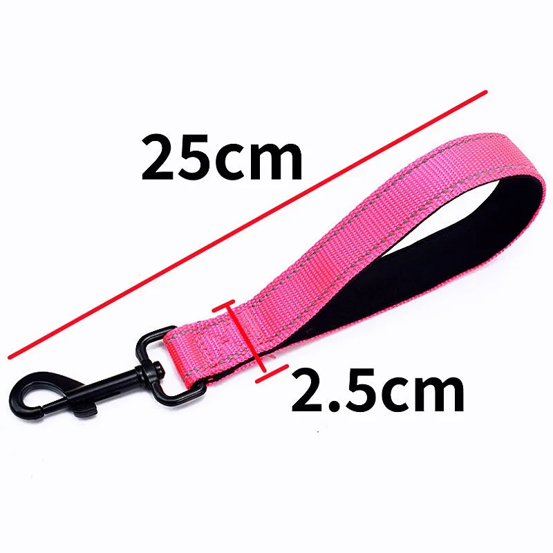 Reflective Short Leash for Medium Large Dog Walking Soft Padded Handle Dog Leashes Short Pet Chain - PeticaDeals