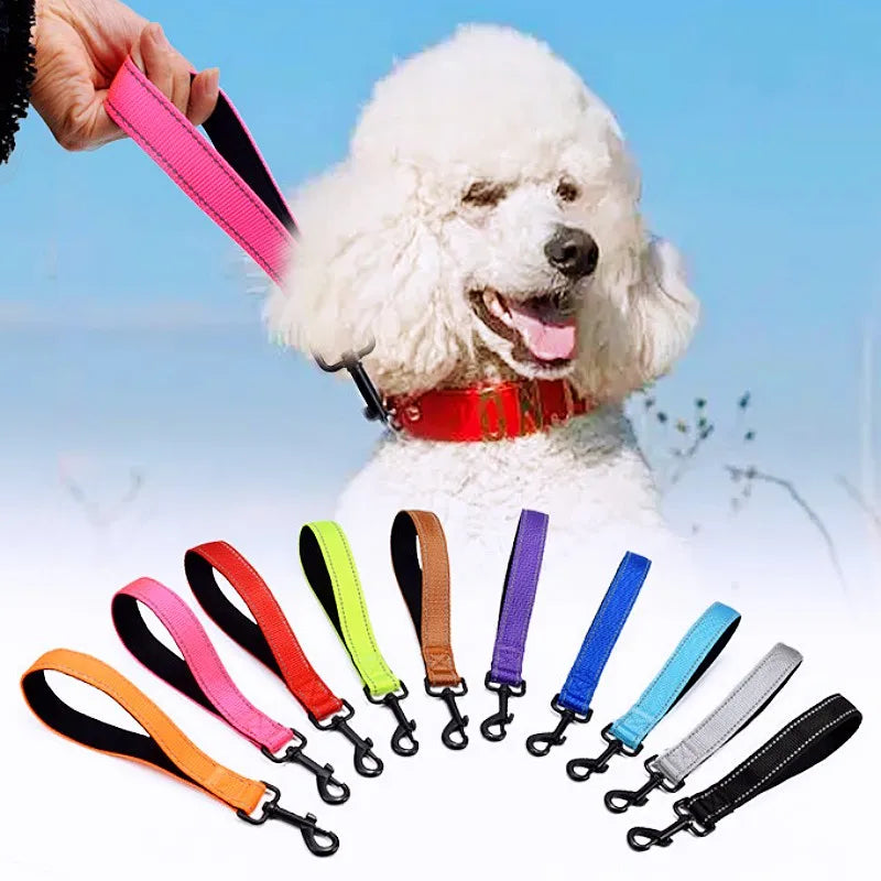 Reflective Short Leash for Medium Large Dog Walking Soft Padded Handle Dog Leashes Short Pet Chain - PeticaDeals