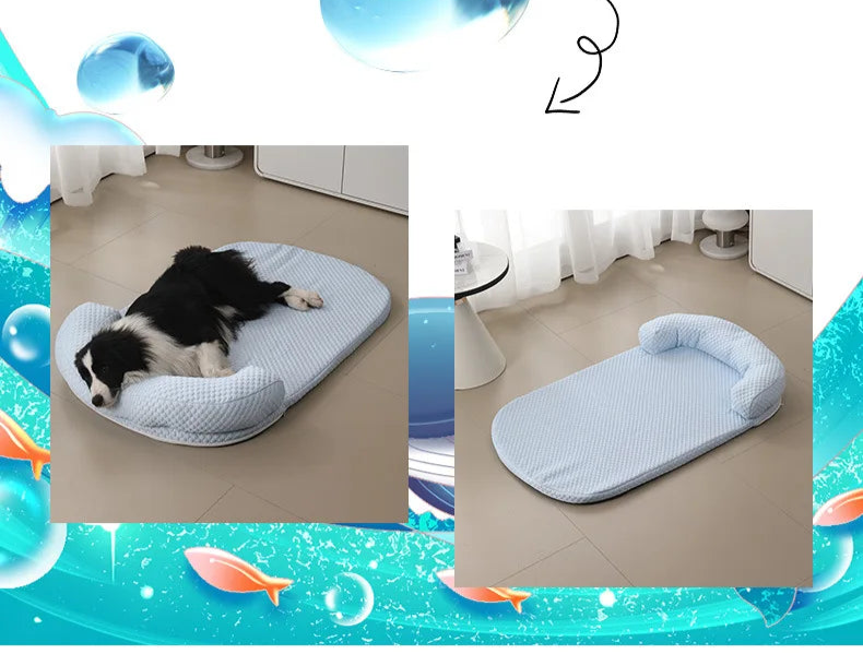 Removable Summer Dog & Cat Bed Ice Silk Cooling - PeticaDeals