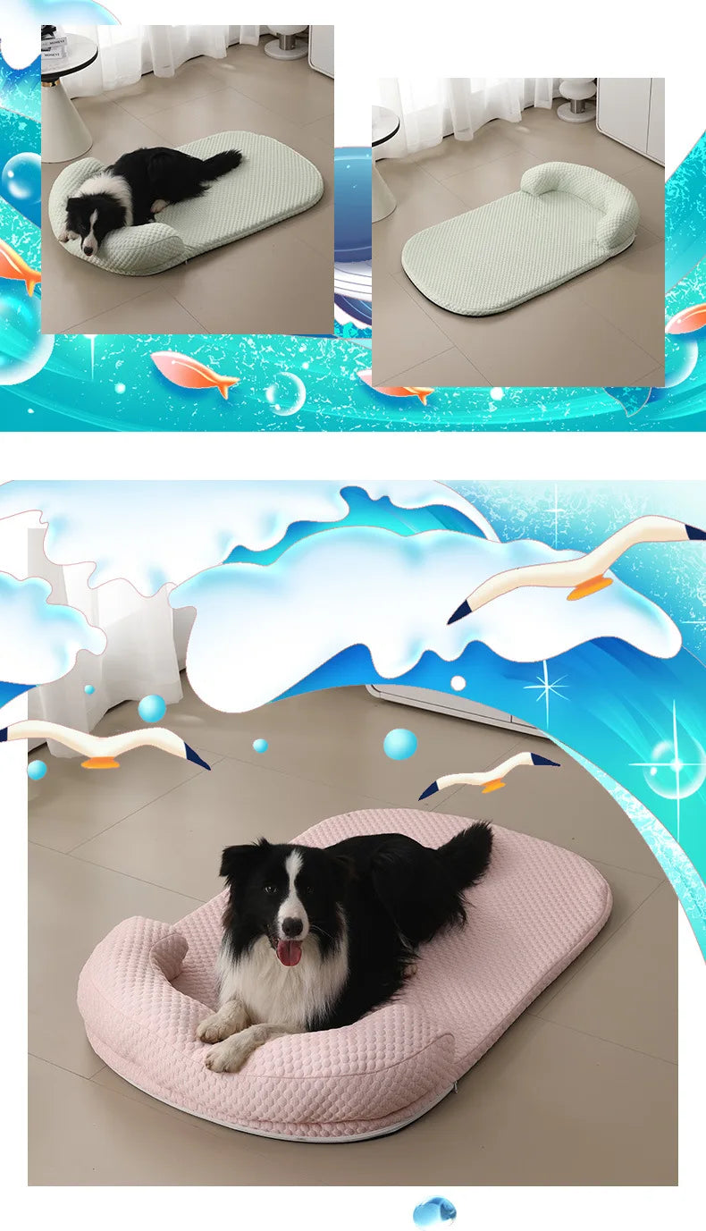 Removable Summer Dog & Cat Bed Ice Silk Cooling - PeticaDeals