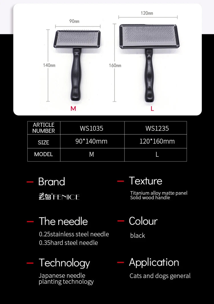 Remove Needle Brush Slicker Massage Tool Dog Cat Grooming Comb Shedding Hair - PeticaDeals