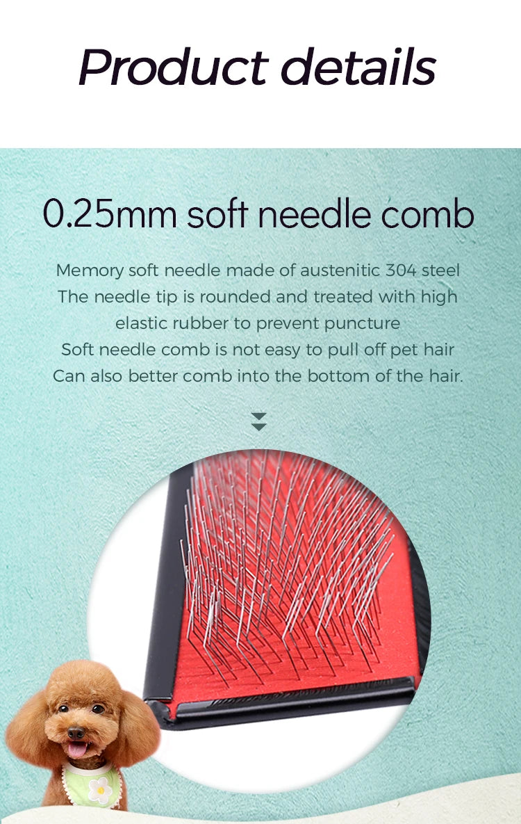 Remove Needle Brush Slicker Massage Tool Dog Cat Grooming Comb Shedding Hair - PeticaDeals
