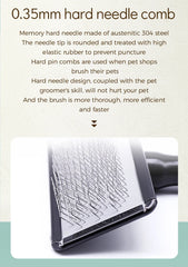 Remove Needle Brush Slicker Massage Tool Dog Cat Grooming Comb Shedding Hair - PeticaDeals