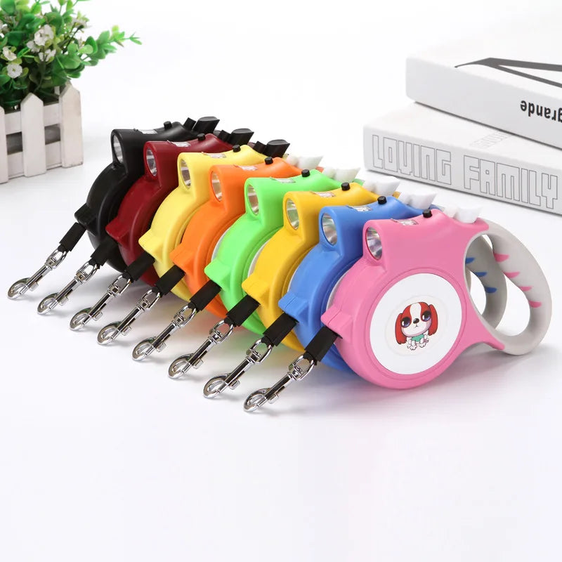 Retractable Pet Leash with LED Flashlight Detachable - PeticaDeals