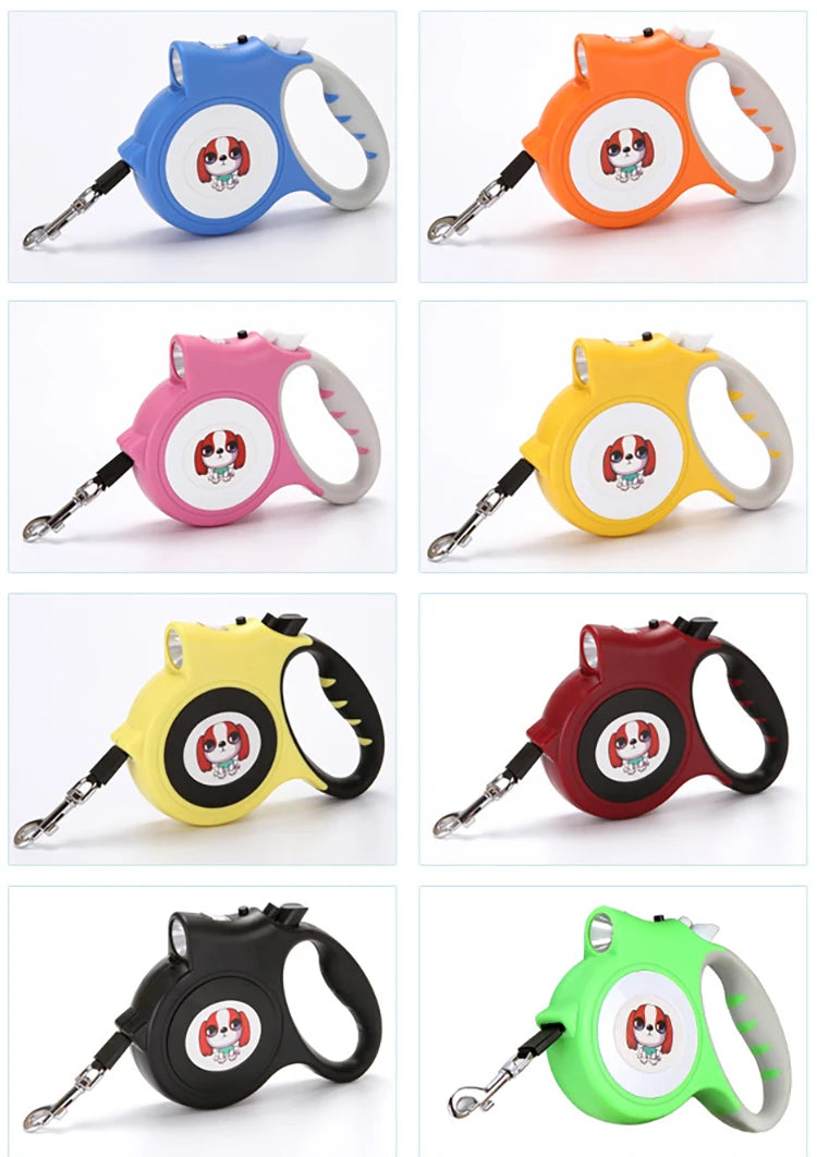 Retractable Pet Leash with LED Flashlight Detachable - PeticaDeals