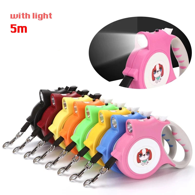 Retractable Pet Leash with LED Flashlight Detachable - PeticaDeals