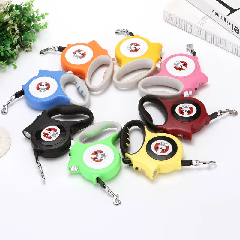 Retractable Pet Leash with LED Flashlight Detachable - PeticaDeals