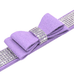 Rhinestone Suede Leather Bowknot Adjustable - PeticaDeals