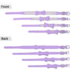 Rhinestone Suede Leather Bowknot Adjustable - PeticaDeals