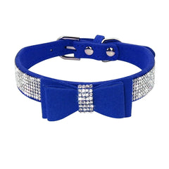 Rhinestone Suede Leather Bowknot Adjustable - PeticaDeals