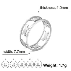 Rings For Women Stainless Steel Cute Kitten Ring Trend Animal Jewelry - PeticaDeals