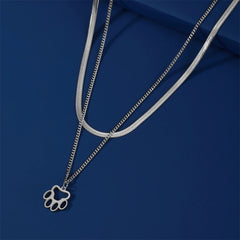 Fashion Animal Paw Hollow Pendant Necklace for Women