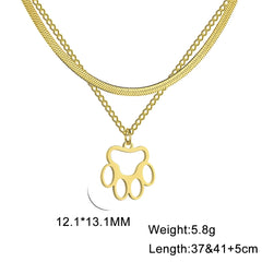 Fashion Animal Paw Hollow Pendant Necklace for Women