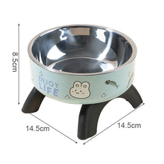 Stainless Steel Cat Bowl High Footed Neck Protection Kitten Bowl Anti-slip Pet Bowl for Dogs Cats - PeticaDeals