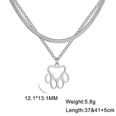 Fashion Animal Paw Hollow Pendant Necklace for Women