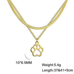 Fashion Animal Paw Hollow Pendant Necklace for Women