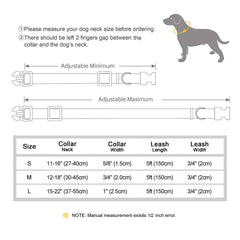 Dog Collar Real Leather Nylon Dog Collars and leash Set Durable Adjustable ID Collars for Small Medium Large Dogs