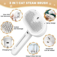 Comb Steamy Floating Hair Removal Cleaning Steam Brush Styling for Dogs and Cats - PeticaDeals