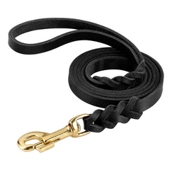 Set Durable Genuine Leather Dog Collars & Leash - PeticaDeals