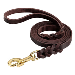 Set Durable Genuine Leather Dog Collars & Leash - PeticaDeals
