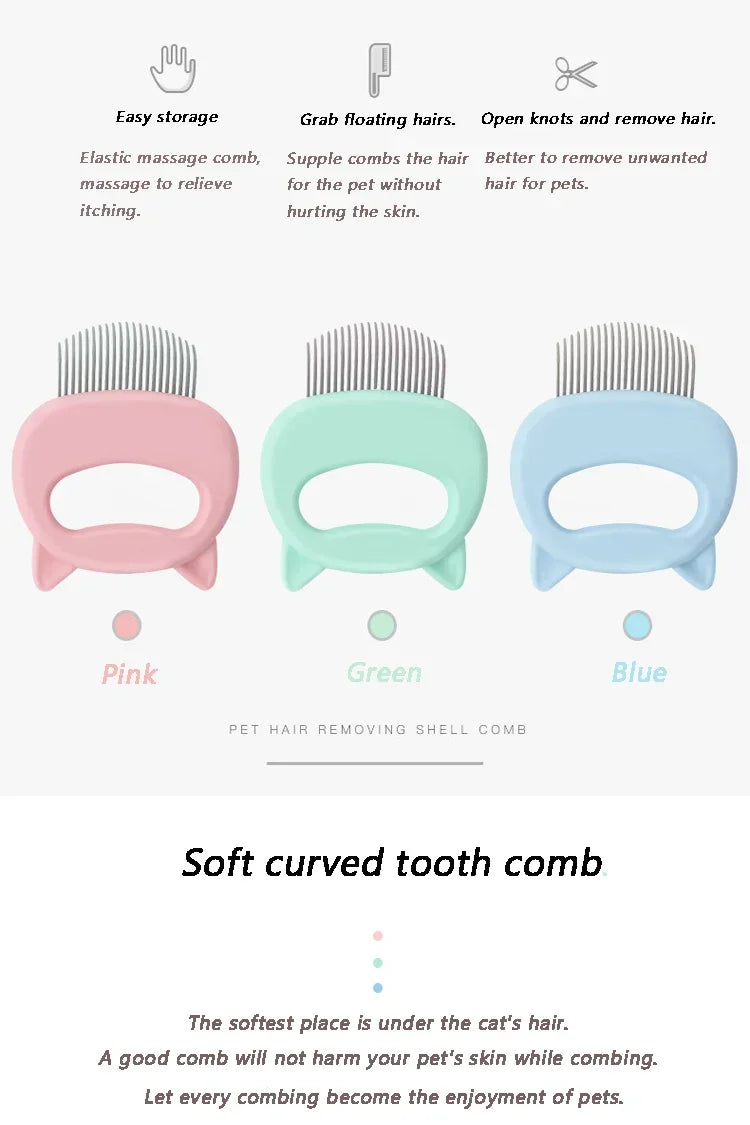 Shell comb English short floating hair removal comb Pet - PeticaDeals
