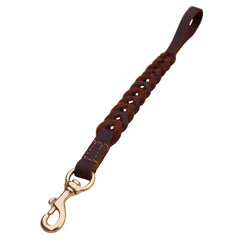 Short Dog Leash Braided Real Leather One step traction belt Explosion-proof - PeticaDeals