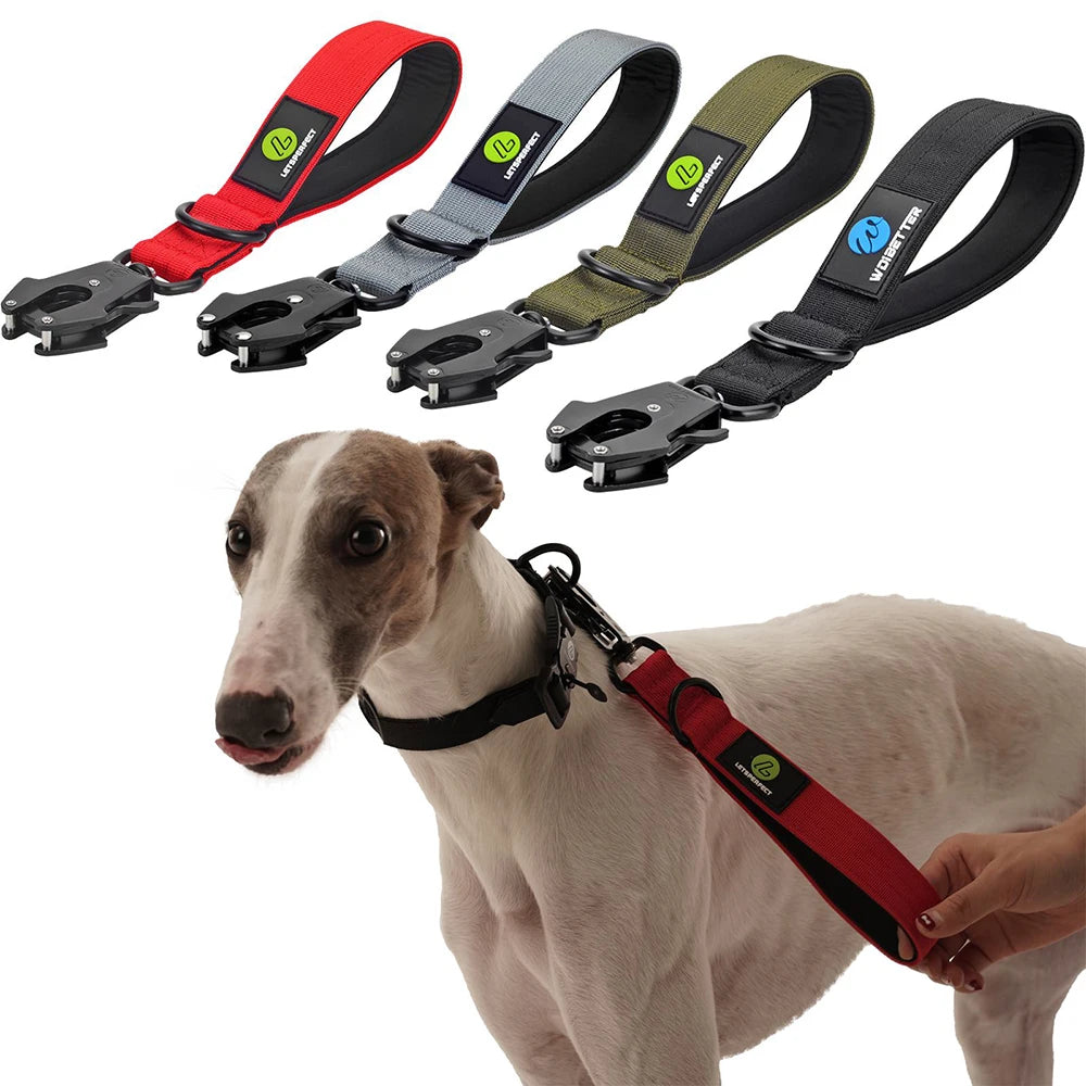 Short Dog Leash Padded Handle Heavy Duty Short Nylon Dog Lead - PeticaDeals
