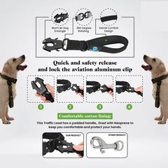 Short Dog Leash Padded Handle Heavy Duty Short Nylon Dog Lead - PeticaDeals