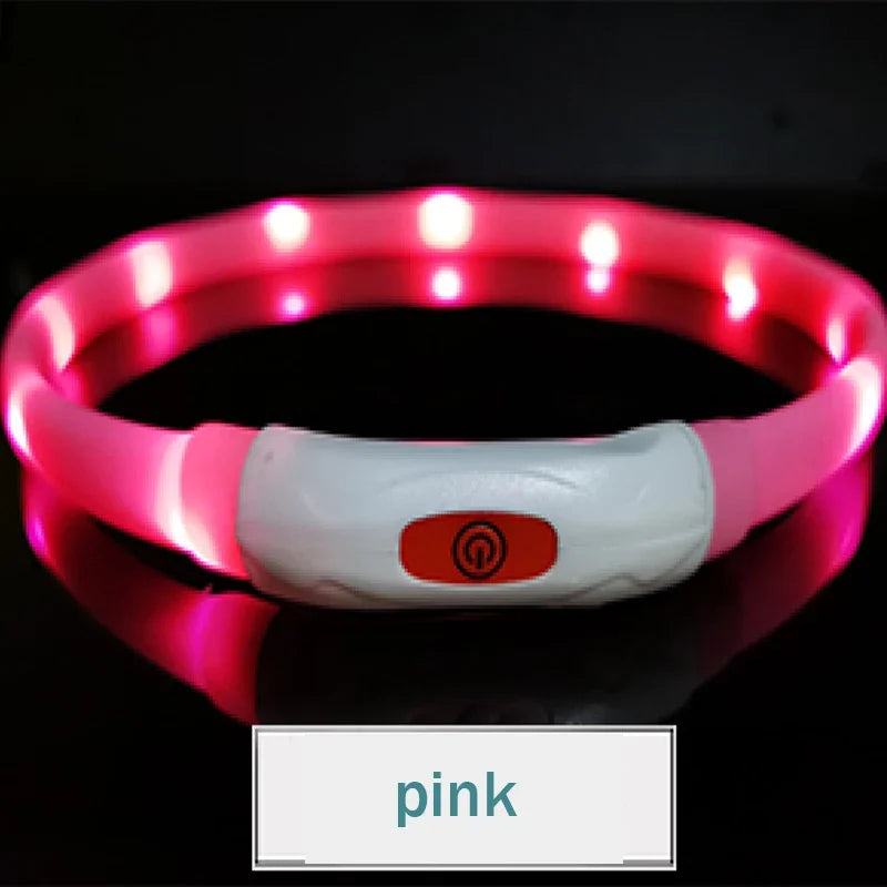 Silicone Led Dog Collar Usb Rechargeable Luminous Dog - PeticaDeals