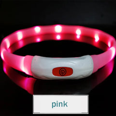 Silicone Led Dog Collar Usb Rechargeable Luminous Dog - PeticaDeals