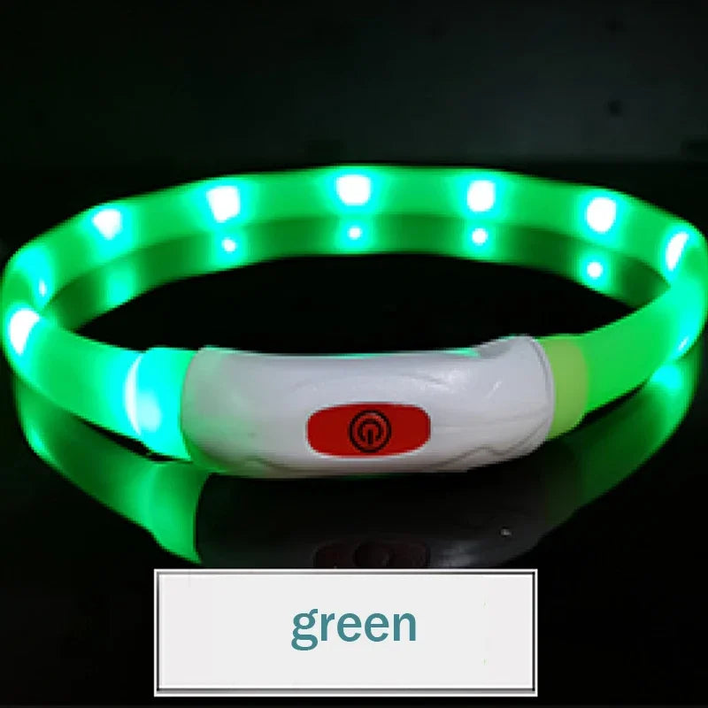 Silicone Led Dog Collar Usb Rechargeable Luminous Dog - PeticaDeals
